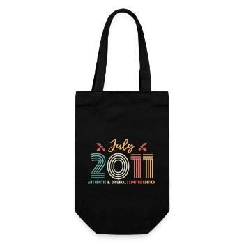 July 2011 birthday July 2011 July - Gift Bag for Bottles - black - Front
