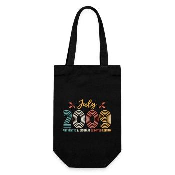 July 2009 birthday July 2009 July - Gift Bag for Bottles - black - Front