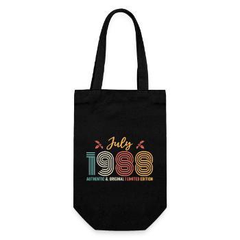 Juli 1988 Geburtstag Juli 1988 Juli - Geschenkbeutel für Flaschen - Schwarz - Vorne