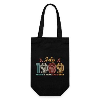 July 1989 Birthday July 1989 July - Gift Bag for Bottles - black - Front
