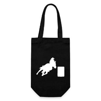 Rodeo Barrel Racing Pferd - Geschenkbeutel für Flaschen - Schwarz - Vorne