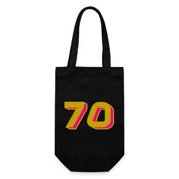 70. 70 JAHRE. 70-JÄHRIGES JUBILÄUM. 70-JÄHRIGES JUBILÄUM. - Geschenkbeutel für Flaschen - Schwarz - Vorne
