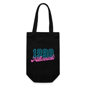 Retro 1990 Millennial Digitaler Stil Design - Geschenkbeutel für Flaschen - Schwarz - Vorne