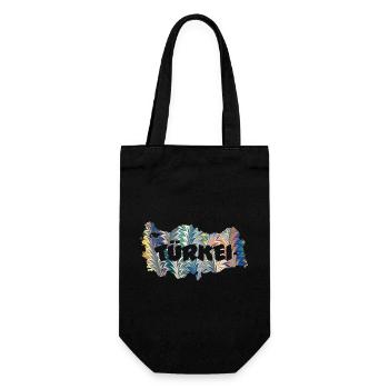 Map of Turkey E 73 - Gift Bag for Bottles - black - Front