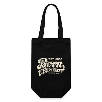 Born in October 2006 - Geburtstag - Geschenk - Geschenkbeutel für Flaschen - Schwarz - Vorne