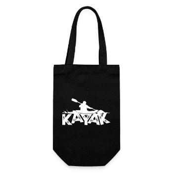Kajak Silhouette Abenteuer auf fettem Text - Geschenkbeutel für Flaschen - Schwarz - Vorne