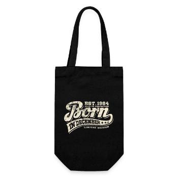 Born in December 1984 - Geburtstag - Geschenk - Geschenkbeutel für Flaschen - Schwarz - Vorne