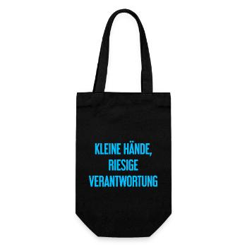 Small Hands, Huge Responsibility Parent Saying - Gift Bag for Bottles - black - Front