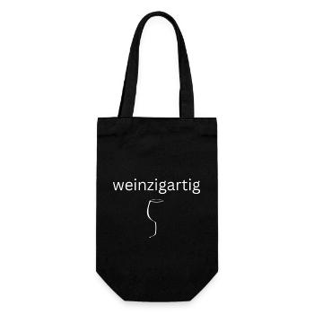 Weinzigartig minimalistisch Weinliebhaber Geschenk - Geschenkbeutel für Flaschen - Schwarz - Vorne