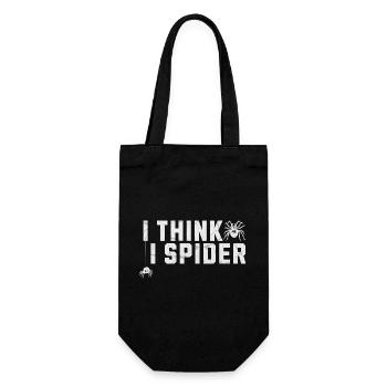 I Think I Spider Denglisch Spinnen Illustration - Geschenkbeutel für Flaschen - Schwarz - Vorne