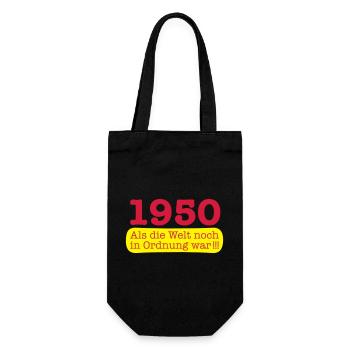Geboren Jahrgang 1950 als die Welt noch in Ordnung - Geschenkbeutel für Flaschen - Schwarz - Vorne