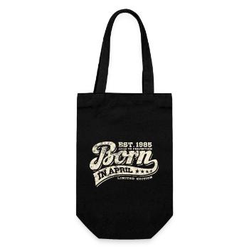 Born in April 1985 - Geburtstag - Geschenk - Geschenkbeutel für Flaschen - Schwarz - Vorne
