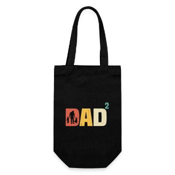 Dad hoch 2 zweifacher Vater werdender Papa 2 - Geschenkbeutel für Flaschen - Schwarz - Vorne