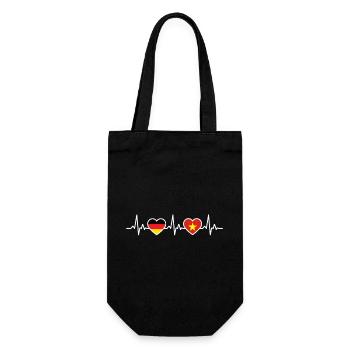 Vietnam Germany Heartbeat Flag Vietnamese - Gift Bag for Bottles - black - Front