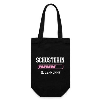 Schusterin Ausbildung 2 Lehrjahr zweites Jahr - Geschenkbeutel für Flaschen - Schwarz - Vorne
