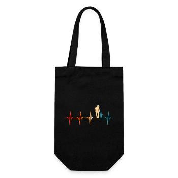Vater mit Sohn retro papa und sohn - Geschenkbeutel für Flaschen - Schwarz - Vorne