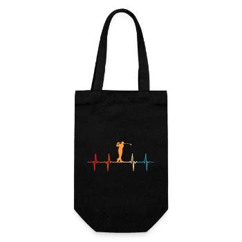 Retro Golf Golfen Herzchlag Golfer - Geschenkbeutel für Flaschen - Schwarz - Vorne