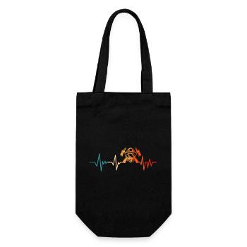 Firefighter heartbeat firefighter - Gift Bag for Bottles - black - Front