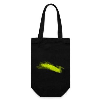 Neon Lime Pinselstrich - Geschenkbeutel für Flaschen - Schwarz - Vorne
