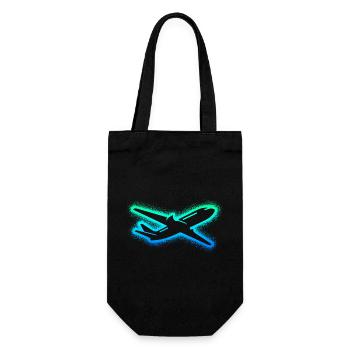 Airplane Aviator Kids Men's Boys Pilot - Gift Bag for Bottles - black - Front