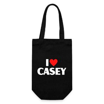 I Love Casey Red Heart Retro Statement - Gift Bag for Bottles - black - Front