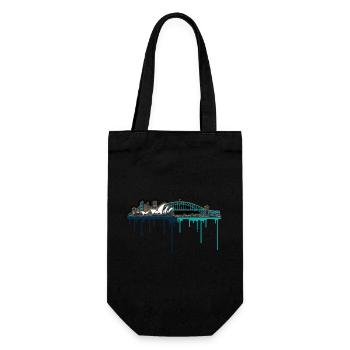 Sydney Skyline Neon Drop Print - Gift Bag for Bottles - black - Front