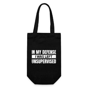 In my Defense I was left unsupervised - Gift Bag for Bottles - black - Front