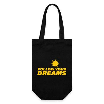 FOLLOW YOUR DREAMS - Geschenkbeutel für Flaschen - Schwarz - Vorne