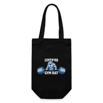 Muscular Gym Rat – Grafik für Fitness Fans - Geschenkbeutel für Flaschen - Schwarz - Vorne