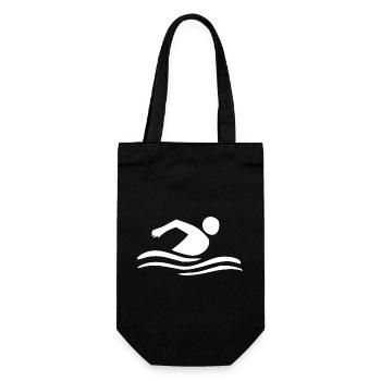 Schwimmen Schwimmer - Geschenkbeutel für Flaschen - Schwarz - Vorne
