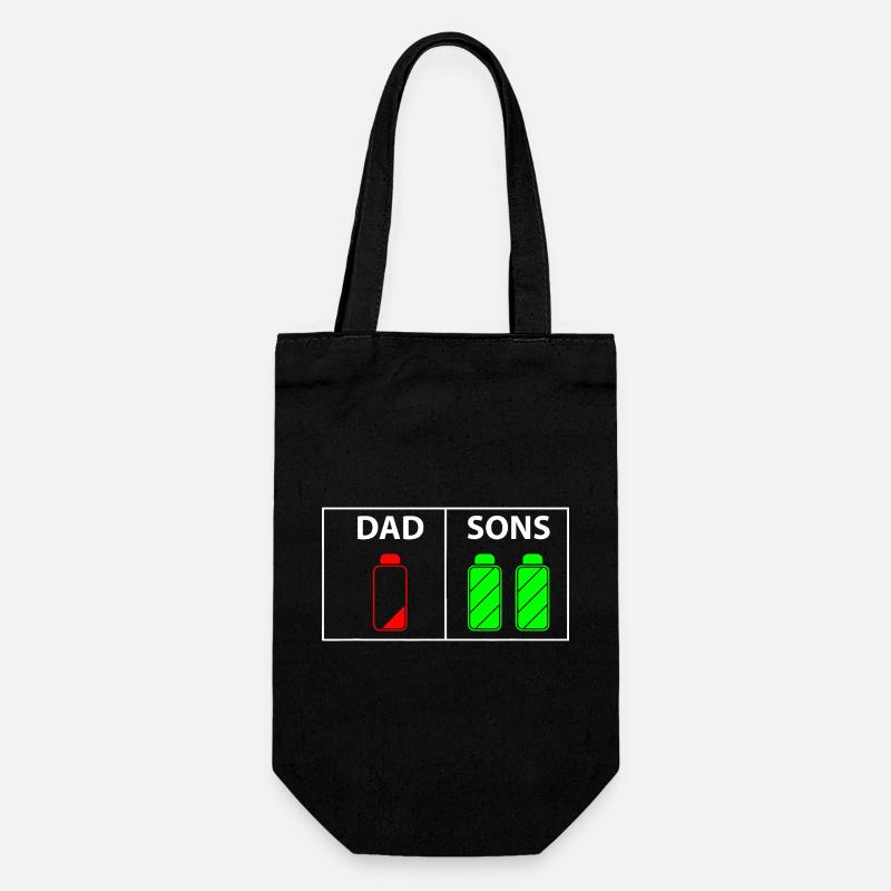 Dad vs Sons Neon Bottles - Gift Bag for Bottles - black