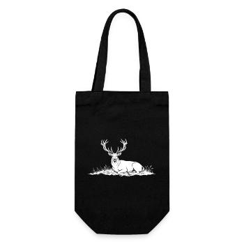 Hirsch - Geschenkbeutel für Flaschen - Schwarz - Vorne