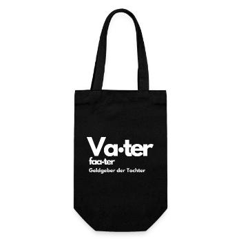 VATER FATER DER TOCHTER, GELDGEBER SPRUCH, PAPA - Geschenkbeutel für Flaschen - Schwarz - Vorne