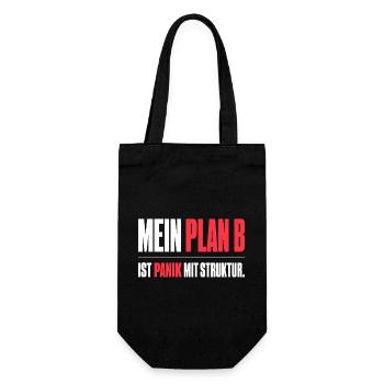 Mein Plan B - Geschenkbeutel für Flaschen - Schwarz - Vorne