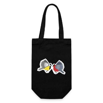 Fighting little birds - Gift Bag for Bottles - black - Front