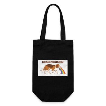 Beagle mit Regenbogenstrahl - Geschenkbeutel für Flaschen - Schwarz - Vorne