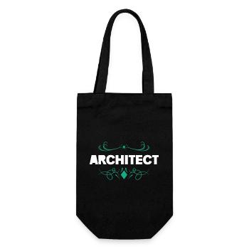 Architect font with ornaments - Gift Bag for Bottles - black - Front