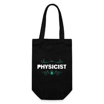 Physiker Ornament Schriftzug - Geschenkbeutel für Flaschen - Schwarz - Vorne
