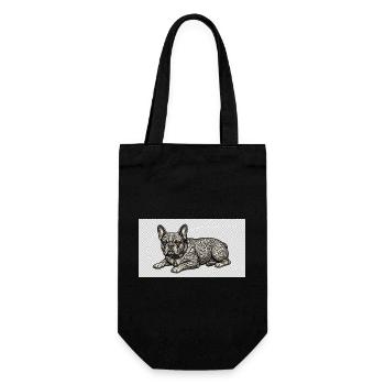 Ornate Bulldog Tattoo Muster - Geschenkbeutel für Flaschen - Schwarz - Vorne