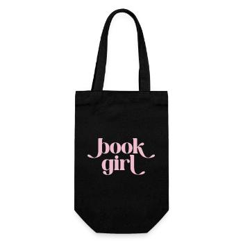 Buchgirl - Book Girl Retro - Geschenkbeutel für Flaschen - Schwarz - Vorne