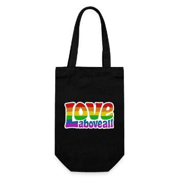 Love Above All | Rainbow Pride Design - Gift Bag for Bottles - black - Front