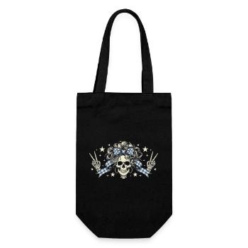 Skull with Plaid Band - Gift Bag for Bottles - black - Front