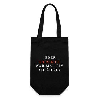 Jeder Experte War Mal Ein Anfänger - Geschenkbeutel für Flaschen - Schwarz - Vorne