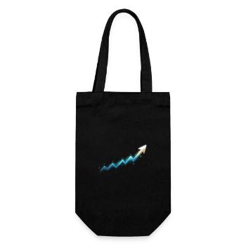 To The Moon: Bullenmarkt-Wachstumsdiagramm mit Golden - Geschenkbeutel für Flaschen - Schwarz - Vorne