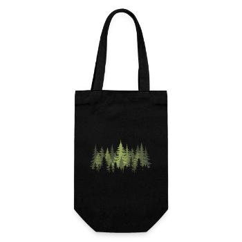 Wald Bäume Wandern Outdoor Natur Camping - Geschenkbeutel für Flaschen - Schwarz - Vorne