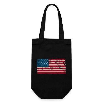 Distressed American Flag Vintage - Gift Bag for Bottles - black - Front