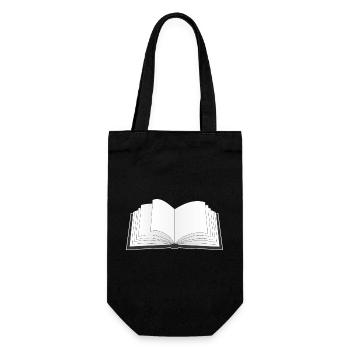 an open book for the bookworm or bookworm - Gift Bag for Bottles - black - Front