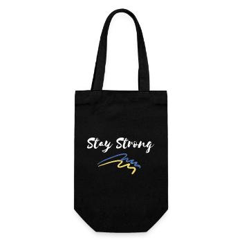 Stay Strong Ukraine - Geschenkbeutel für Flaschen - Schwarz - Vorne
