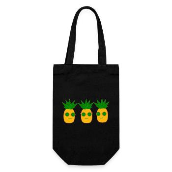 Pineapple with sunglasses summer t-shirt - Gift Bag for Bottles - black - Front