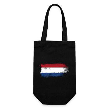 Pinselstrich Holländische Trikolore - Geschenkbeutel für Flaschen - Schwarz - Vorne